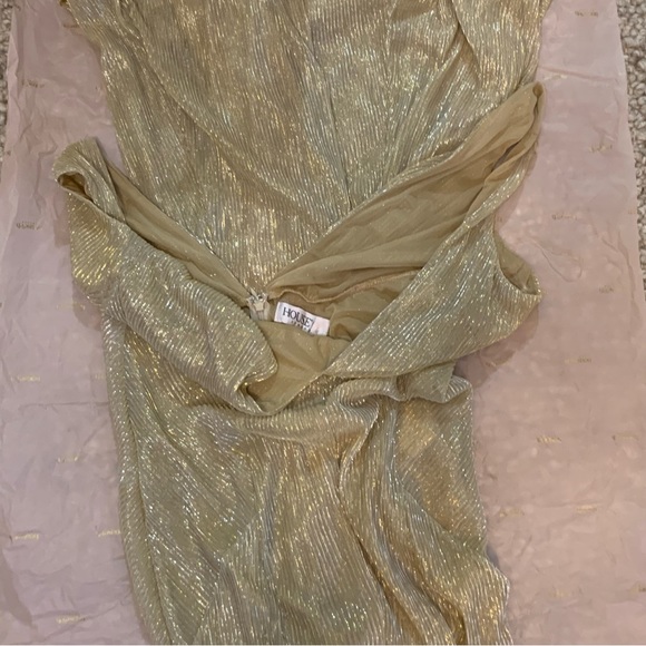 House of CB 'Fallon' champagne lurex kick flare jumpsuit - Picture 8 of 9